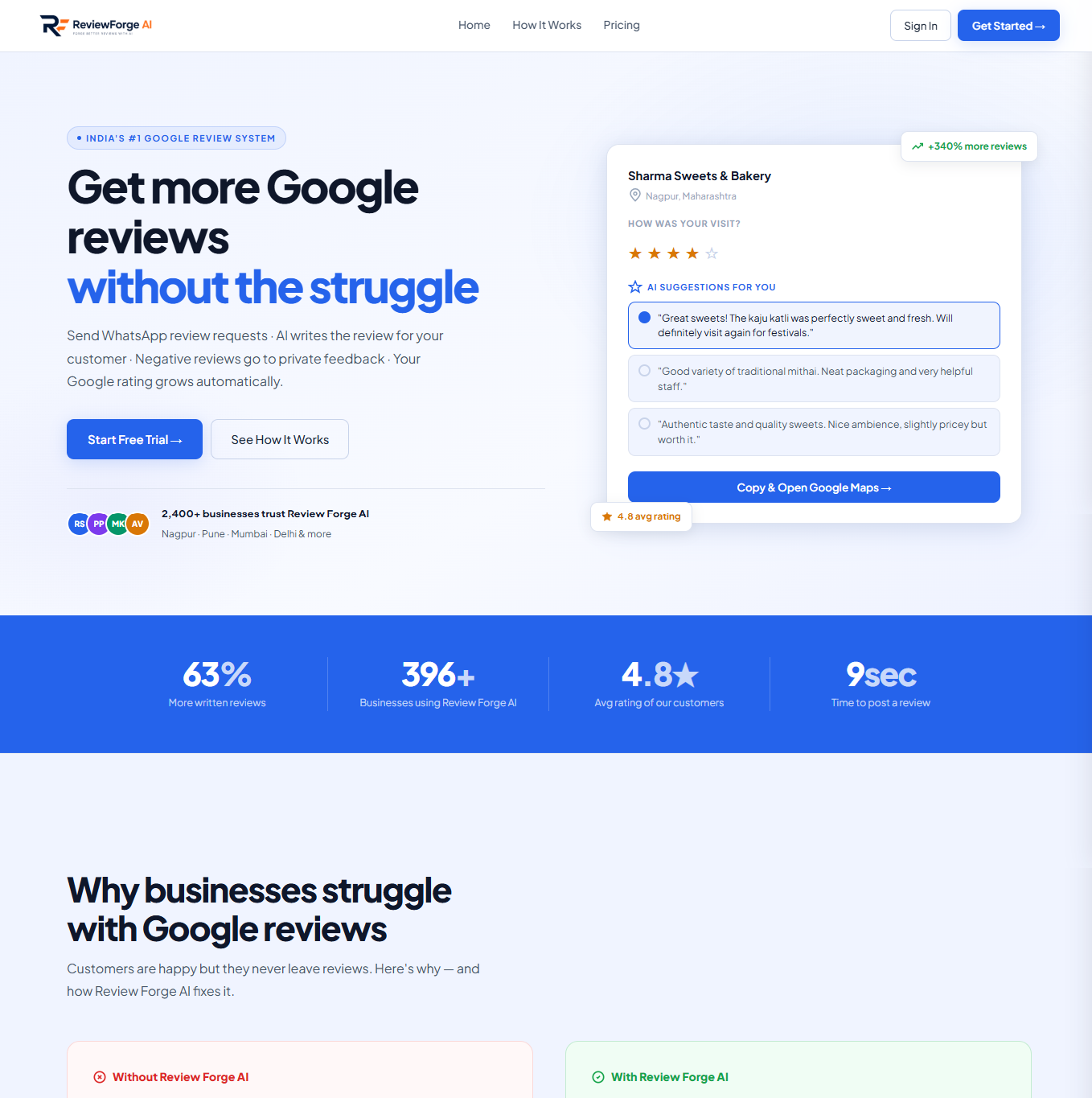 Review Forge AI — SaaS Google Review Platform for Indian Businesses