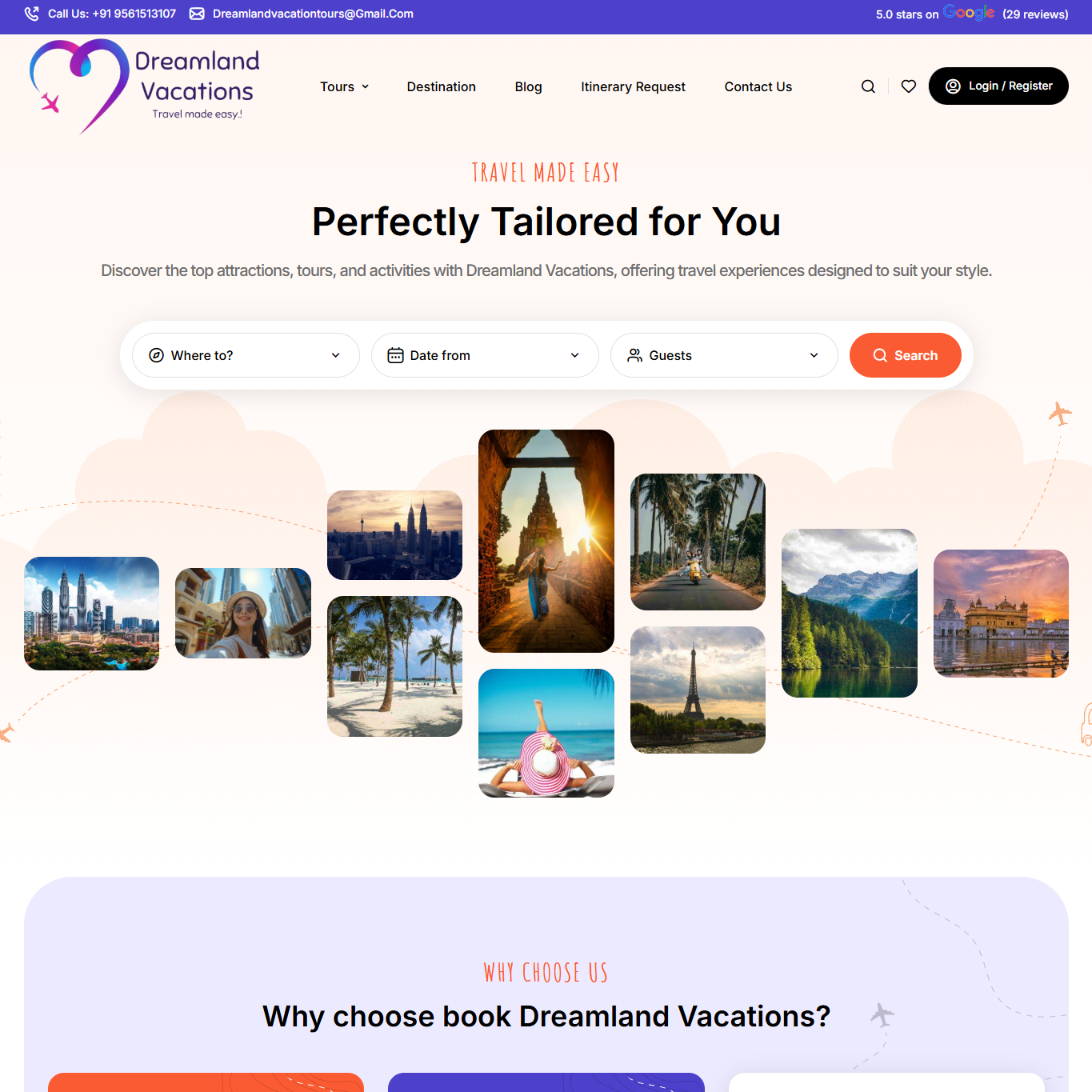 Dreamland Vacations — Travel & Tour Booking Platform